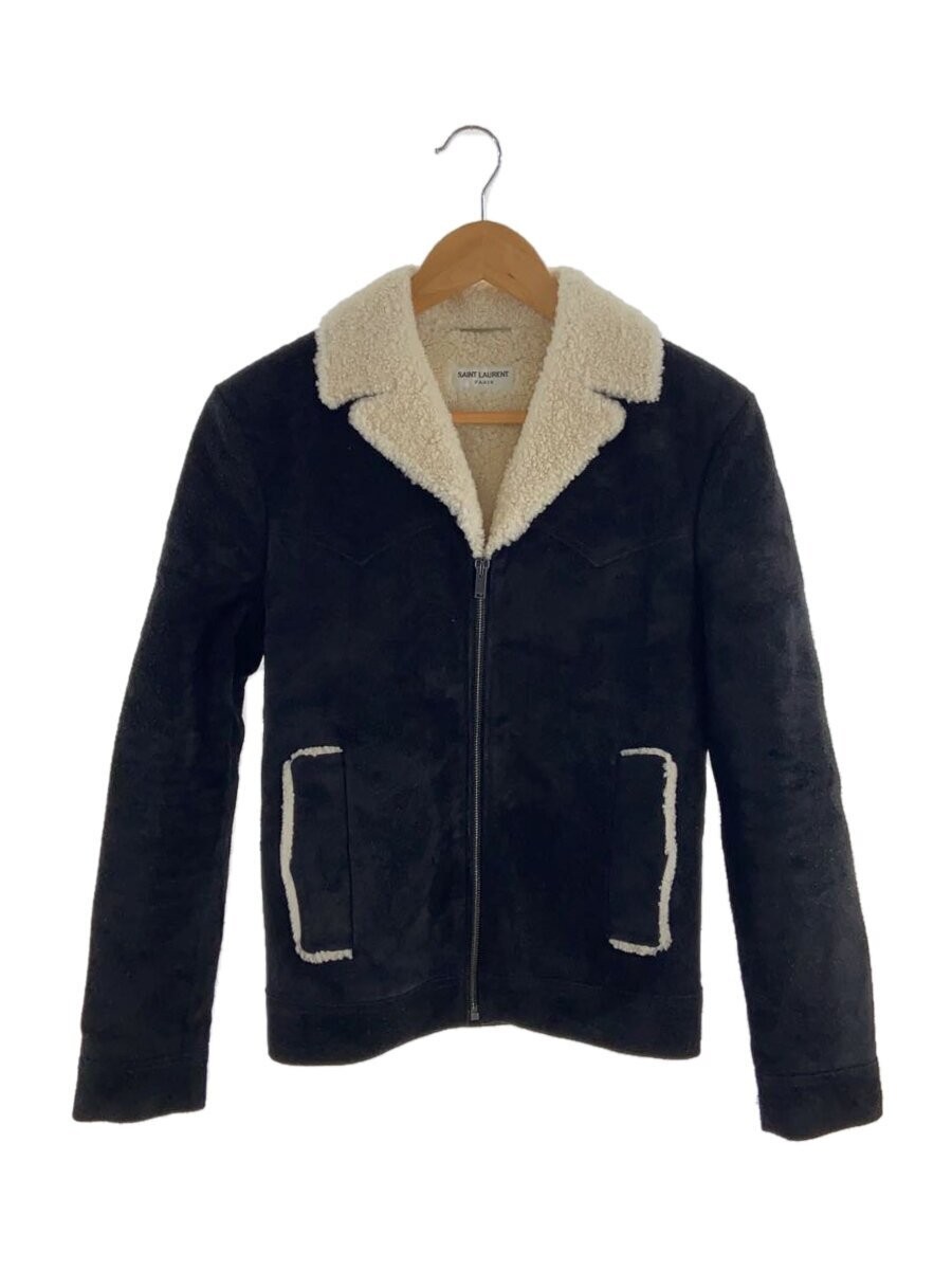 Saint Laurent Giacca di Pelle Blouson 42 Camoscio Nero 630325 Yc2Rm 378