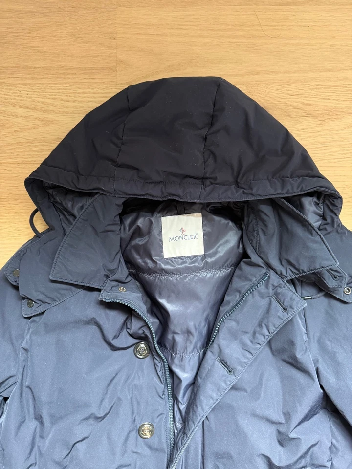 Moncler Mens Norme Afnor G32-003 Navy Blue Winter Down Coat Size 3 Authentic - Image 3 of 4