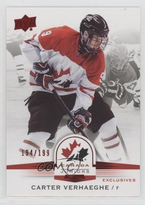 2014 Upper Deck Team Canada Juniors Exclusives 194/199 Carter Verhaeghe #20 0o5t