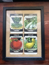 Card Seed Co. Fredonia New York 1920’s-30’s Seed Packs Framed