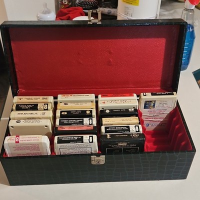 Rare SLIP CASE era : CASSETTE : Covered Wood CARRY CASE @ Holds 30 TAPES