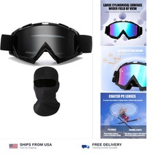 Motorcycle Goggles Windproof Dirt Bike Racing Ski Goggles PC Lens Face Mask