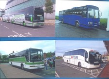 COACHES.EUROLINES,EAVESWAY,GB TOURS,NIL,LAKESIDE.5 BUS PHOTOGRAPHS 10 x 15cms.
