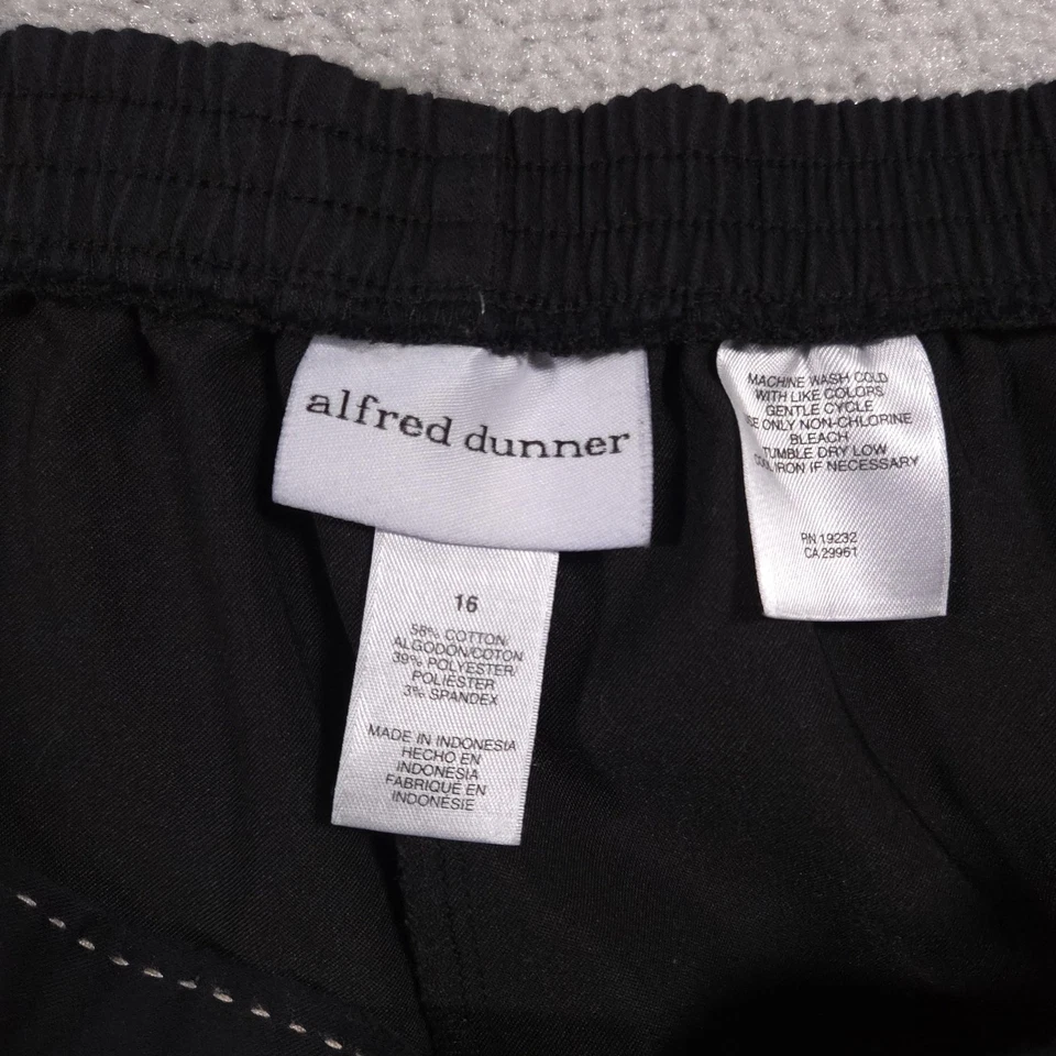 Alfred Dunner Pants Womens 16 Blue Pull On Elastic Waist Straight Leg Stretch - Image 4 of 4