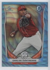 2014 Bowman Prospects Chrome Blue Wave Refractor Carlos Contreras #BCP65 1b8