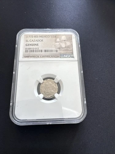 El Cazador Shipwreck 1/2 Real NGC Genuine Mexico Silver Coin Clashed 1772-83
