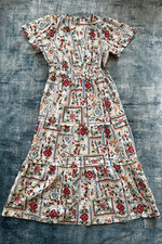 Anthropologie Ivory Tile Print The Somerset Maxi Dress XL