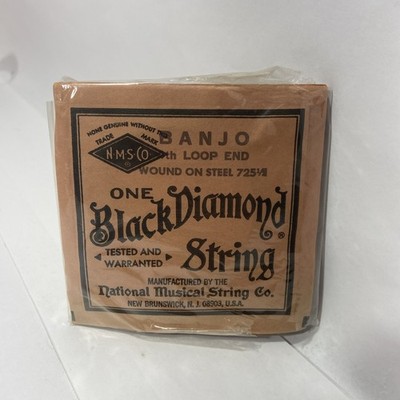 Vintage Black Diamond Banjo Strings 4th String Loop End Wound On Steel 725 1/2
