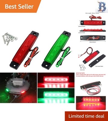 Stylish Marine Strip Lights - 2PCS Waterproof LED Navigation Lights for Safety