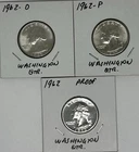 1962 GEM BU Silver Washington Quarter 25c  .900 PROOF + P & D Lot of 3