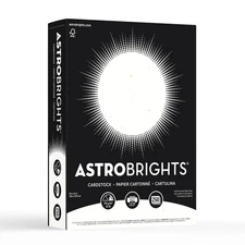 Astrobrights® Card Stock, Stardust White, Letter (8.5" x 11"), 65 Lb, Pack Of...