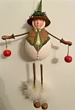 2003 Christmas Ornament Dept 56 Krinkles Patience Brewster Blushing Snowman NIB