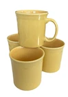 Set of 4 FIESTA HLC Coffee Tea Mugs Cups *  10 oz * SUNFLOWER YELLOW * EUC