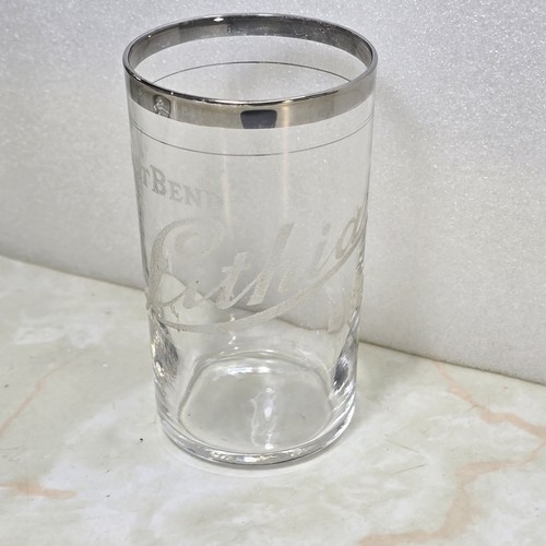 West Bend Wisconsin Brewery Etched Lithia Beer Shell Glass