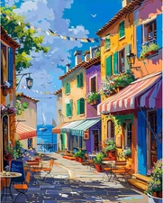 Paint by Numbers Kit for Adults - Street View Adult Paint by Number Kits on Canv