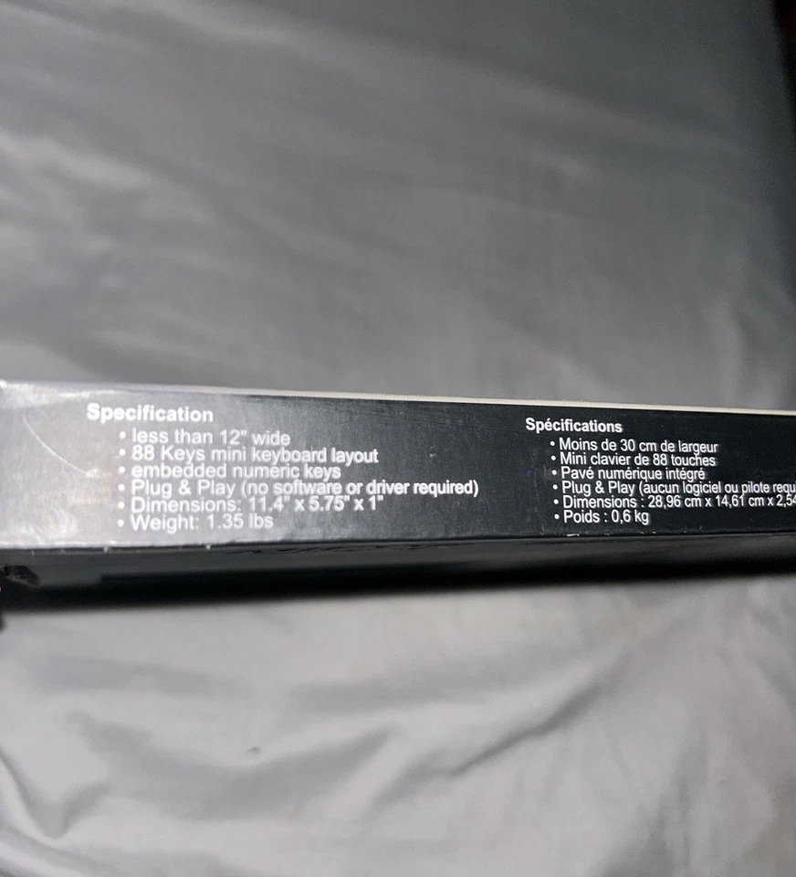 Adesso ACK-595PB Mini Keyboard Black PS/2 New - Image 3 of 4