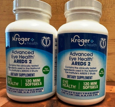 AREDS 2 Eye Vitamins Mini Softgels 240ct Total 01/2027 Kroger Eye Health SEALED