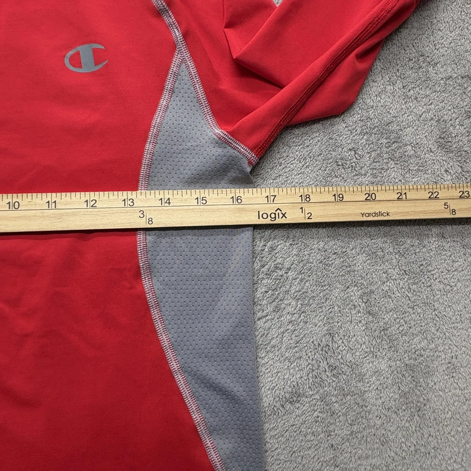 Champion Gear Shirt Mens Medium Red Gray PowerFlex Long Sleeve Athletic Training - Image 4 of 4