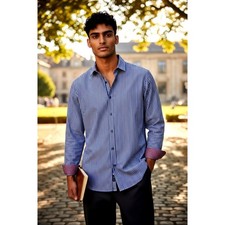 English Laundry Mens 2XL TALL Blue Pink Stripe Button Down Shirt Elegant Tailore