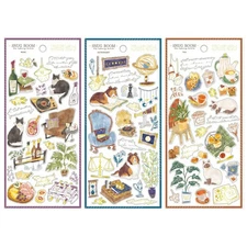 Mind Wave Sticker Sheet Set of 3 - Snug Room with Pet for craft and scrapbooking