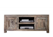 TV-Board 4 Fächer Fernsehschrank Unterschrank Lowboard Sheesham massiv 145x60cm