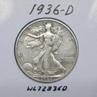 Walking Liberty half dollar lot of 3, 1936-D, 1936-P, 1936-S, 90% silver coins.