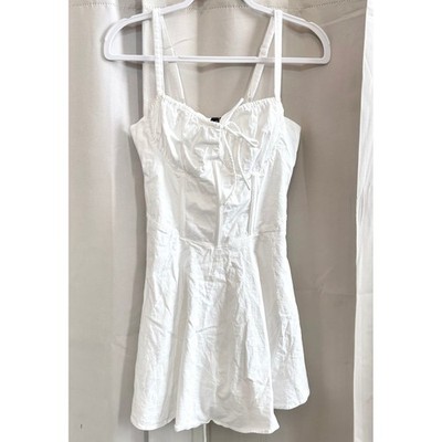 white corset milkmaid dress Windsor Corset Lace Up Back Fit Flare Mini Dress Juniors XL White Milkmaid  19754