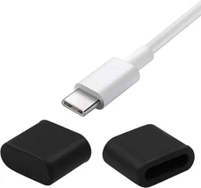 20 Pcs Silicone USB C Anti Dust Caps - Black Type C Male Port Charging 