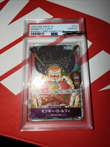2025 One Piece OP07-073 JP Monkey D Luffy Bandai Card Games Fest Promo PSA 10