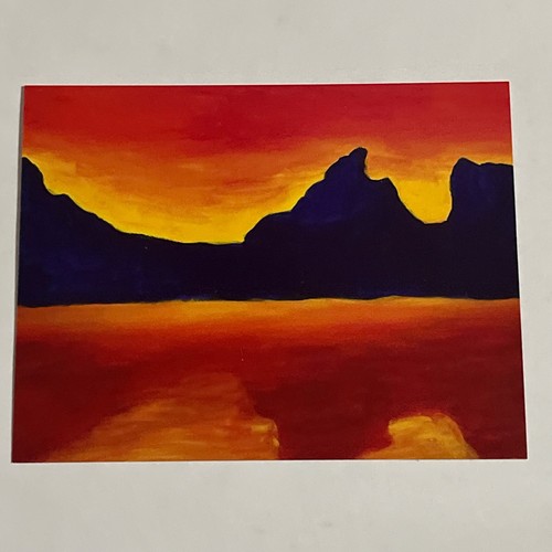Art Card Post Card Signed Artist Sunrise Mountain Landscape Bonita Bramante - Picture 13 of 20
