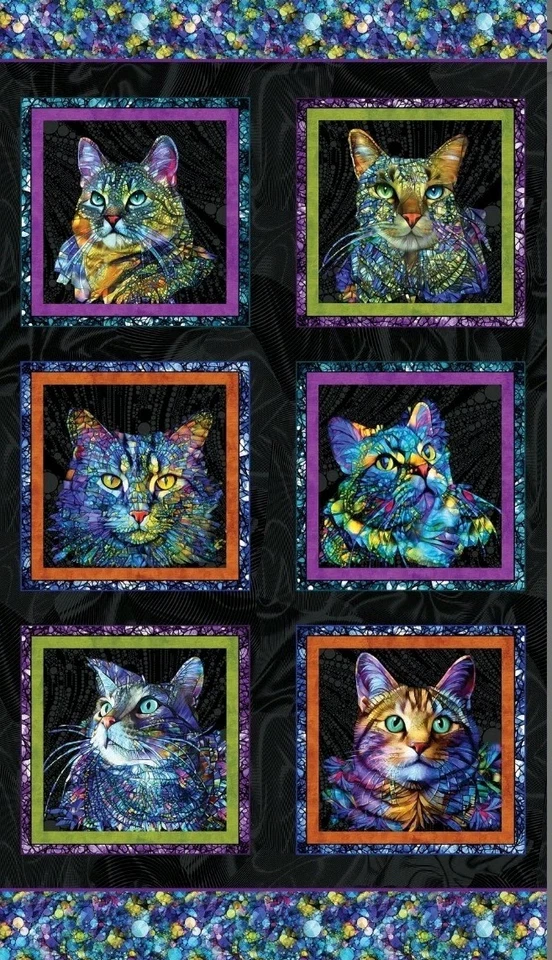 Benartex - Cat Artistry Quilting And Crafting Fabric Panel (24x44) - Image 1 of 1