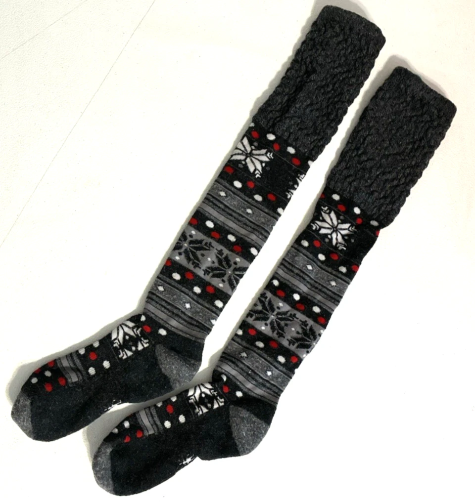 SmartWool Womens Over the Knee Socks Large Merino Built up Beehive Fair Isle