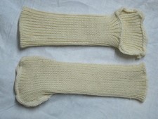 Wristlets Woollen,Handgelenkwärmer, Wolle,weiß, 28cm lang, 70g , British Army