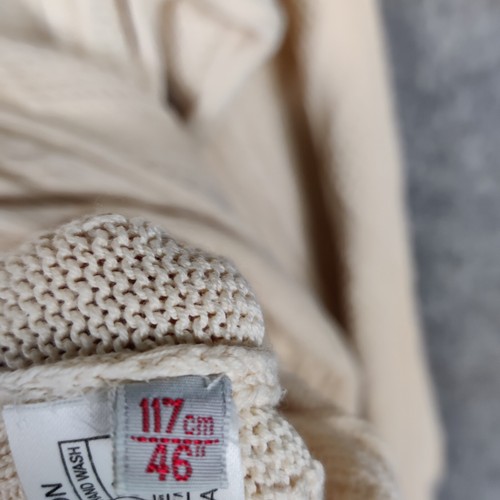 Jersey vintage Aquascutum para hombre talla XL 46 beige algodón tejido con cable Escocia - Imagen 13 de 16