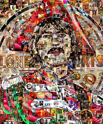 Art Collage Poster George Harrison Sgt. Peppers Print Made Out Of Music Albums
