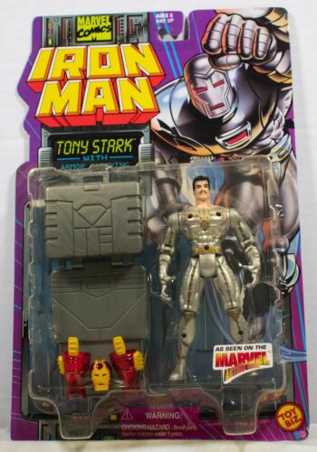 Tony Stark Action Figure Iron Man Armor Carrying Suitcase Marvel TV Toy Biz 1995 - Picture 1 of 2