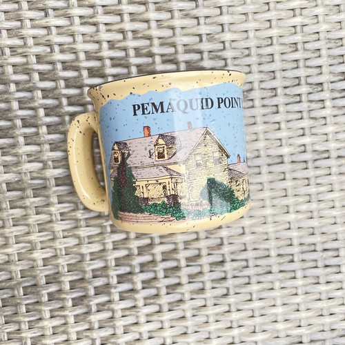 Heavy Soup Mug Carville Ceramics Lisbon Maine Pemaquid Point Lighthouse - Picture 2 of 5