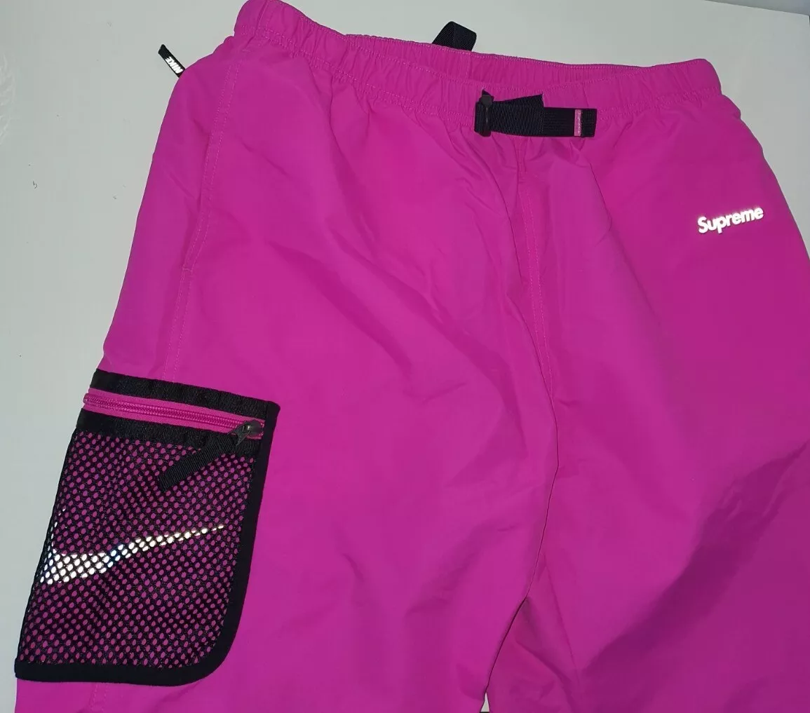Pantalon de course réfléchissant rose trail FW17 Supreme x Nike taille XL