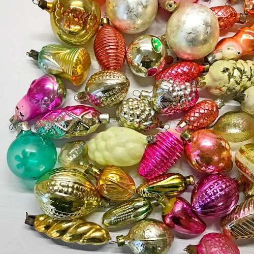 Set 60 pcs Soviet Vintage glass Christmas tree Ornament - USSR decoration №1014 - Picture 8 of 10