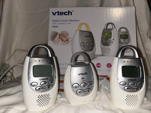 VTech DM221-2 Audio Baby Monitor w/ Night Light Loop & Two Parent Units, White - Picture 1 of 4