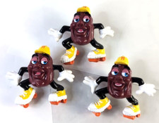 Lot Of 3: California Raisins Roller Skating 3" Figure by Applause 1988 PVC