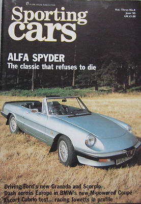 Sporting Cars 06/1985 featuring Triumph TR8, BMW 635CSi, Reliant Scimitar SS1