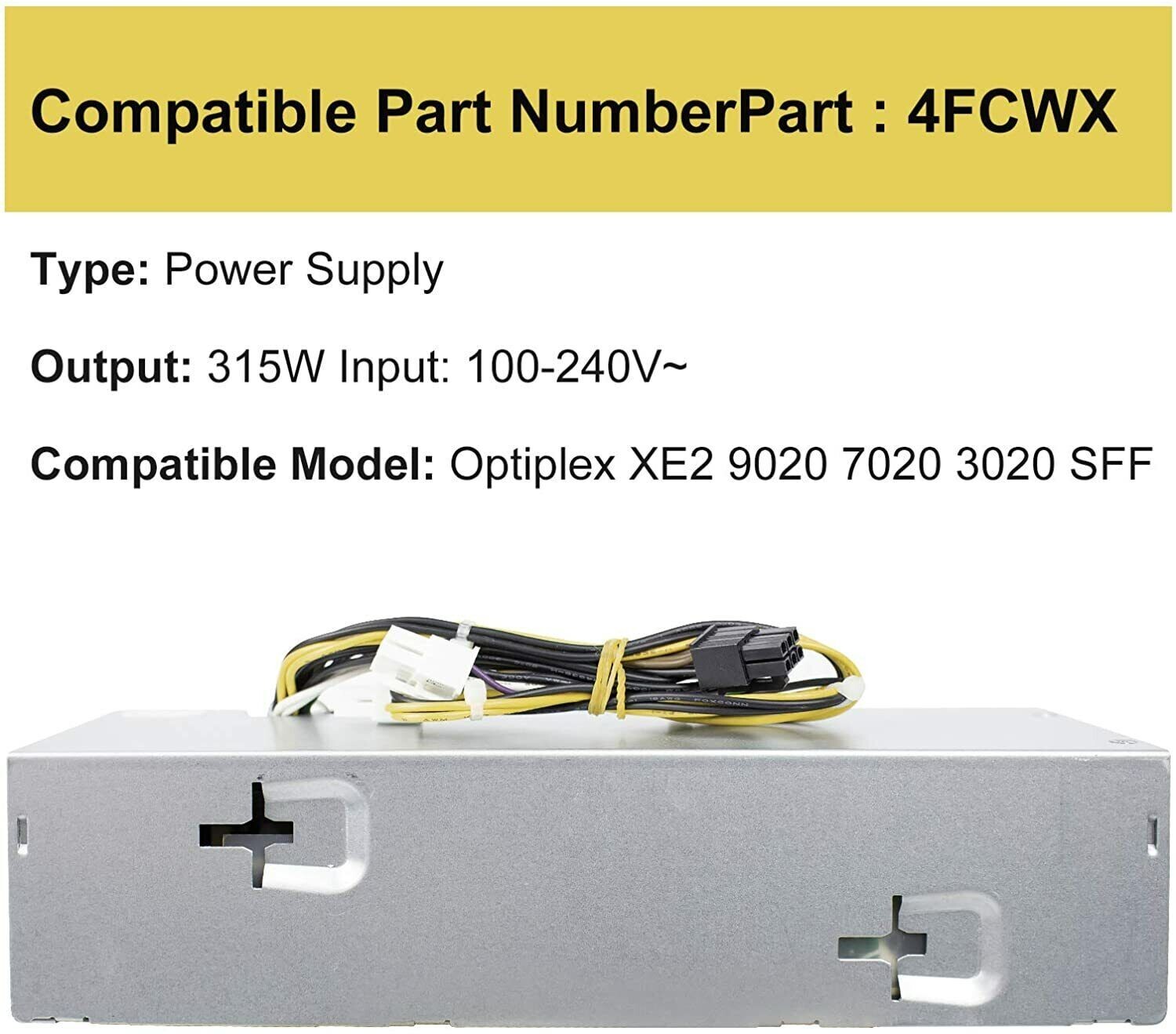 315W 4FCWX D315ES00 D315E001L VX372 Power Supply for Dell Optiplex XE2