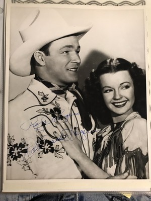 ROY ROGERS & DALE EVANS 8x10 Black & White Signed Photo COA 096