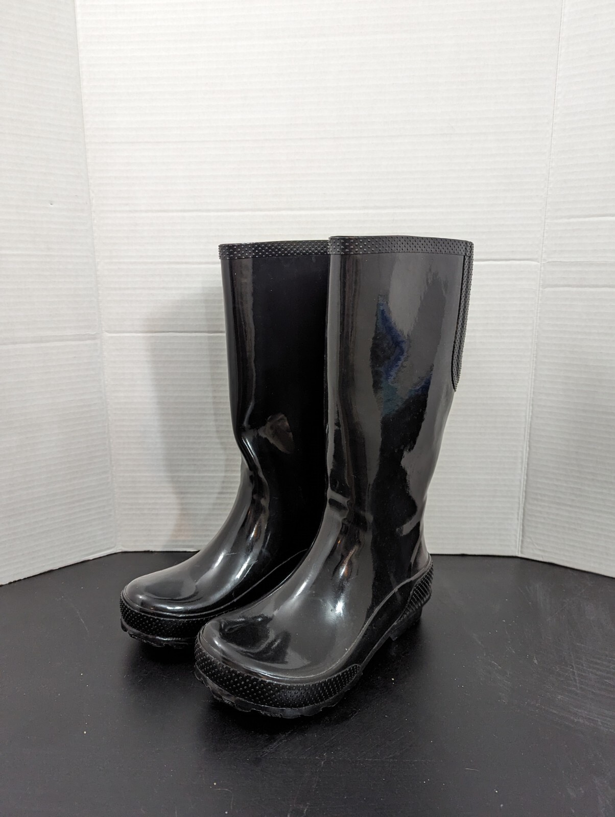 Crocs Rubber Rain Boots Black Tall Women's size 6 Gem