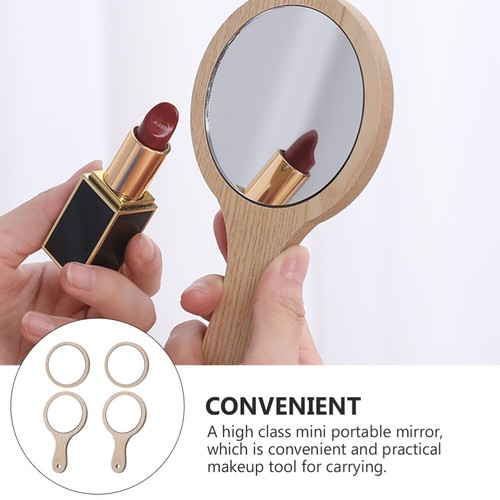 4 Pcs Handspiegel Holz Mit Griff Selfie Schminkspiegel Anfassen Student Frau - Bild 5 von 12