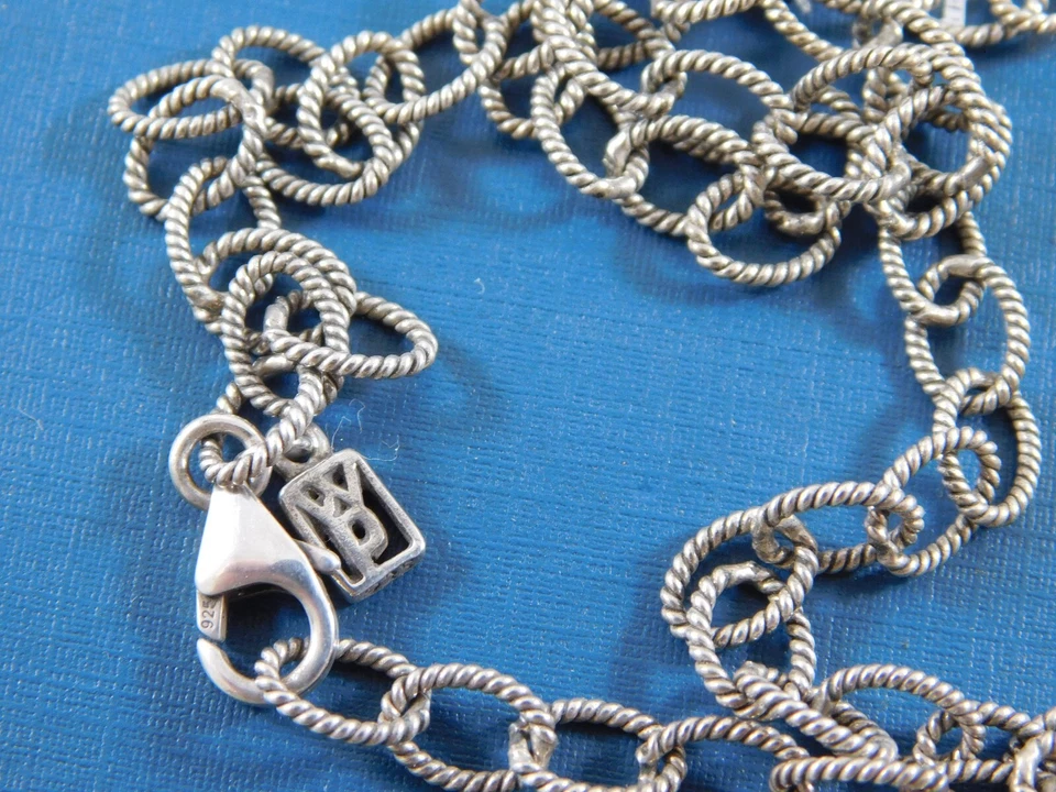 Cadena de eslabones trenzados medios oxidados de plata de ley WAXING POETIC 32" Foto 2 de 3