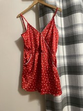 brave soul red love heart play suit uk L with elastic waist