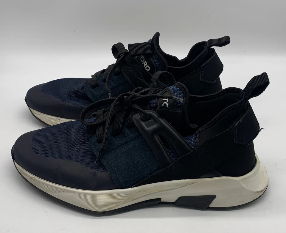 Tom Ford Mens Black Navy Jargo Mesh & Nylon Lace Up Sneakers sz 10 - Image 3 of 4