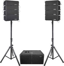 PRORECK Line Array PA Speakers System 6000W DJ Powered Sub Combo Set Concert 